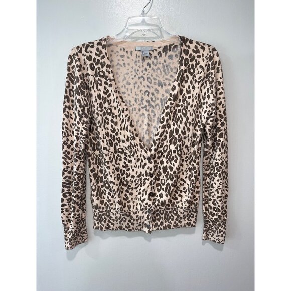 H&M Womens Leopard Print V-Neck Cardigan Size M‎ 50% Cotton & 50% Modal - Picture 1 of 7